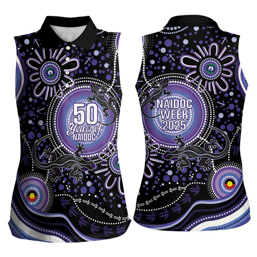 Australia NAIDOC Week Women Sleeveless Polo Shirt Happy 50th Anniversary Purple Version