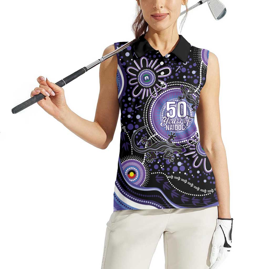 Australia NAIDOC Week Women Sleeveless Polo Shirt Happy 50th Anniversary Purple Version