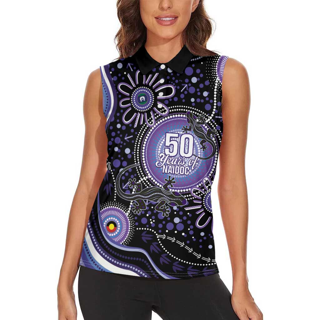 Australia NAIDOC Week Women Sleeveless Polo Shirt Happy 50th Anniversary Purple Version