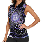 Australia NAIDOC Week Women Sleeveless Polo Shirt Happy 50th Anniversary Purple Version