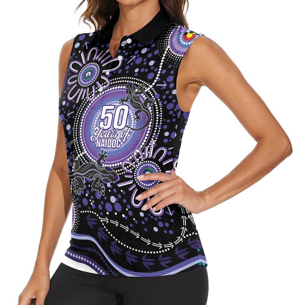 Australia NAIDOC Week Women Sleeveless Polo Shirt Happy 50th Anniversary Purple Version