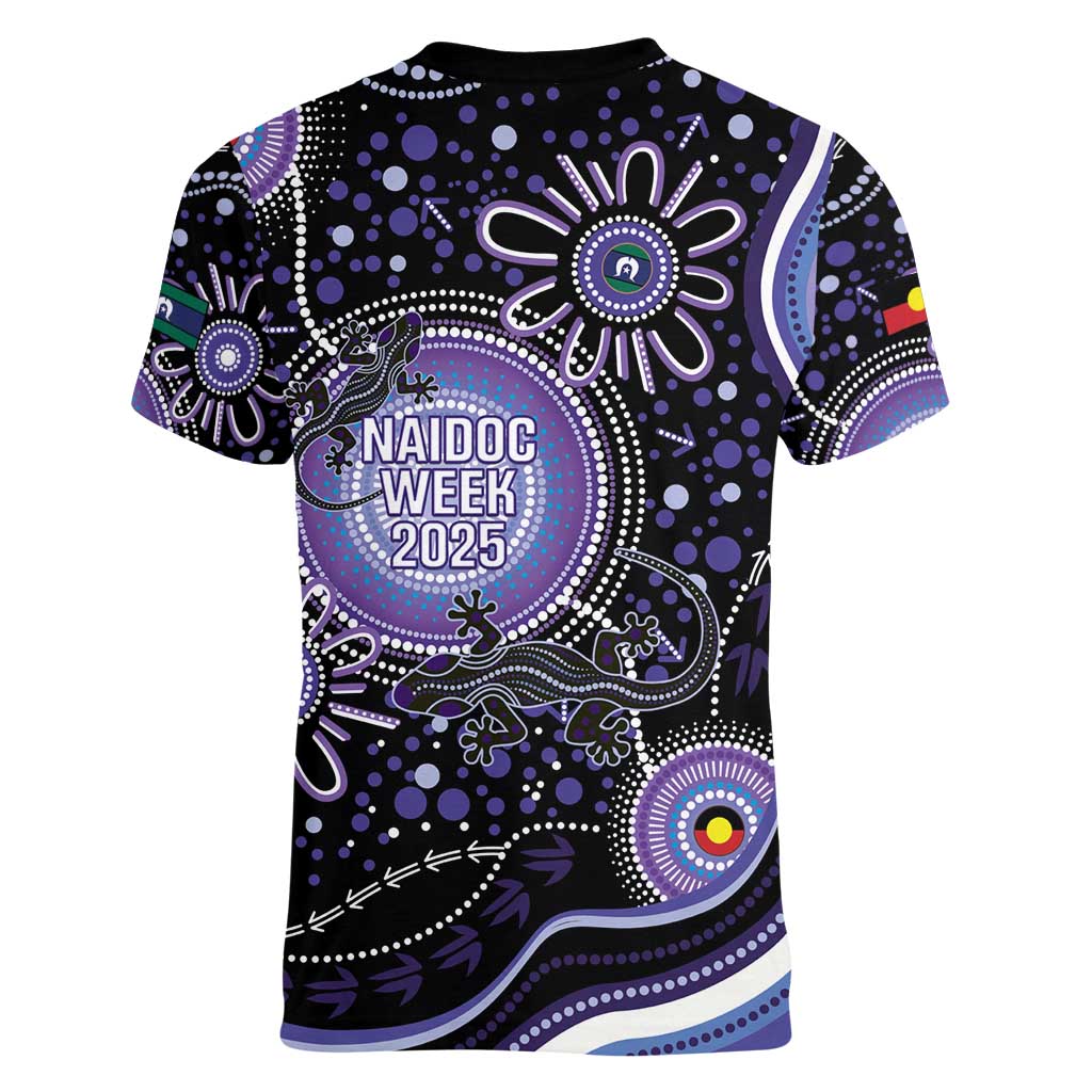 Australia NAIDOC Week Women V-Neck T-Shirt Happy 50th Anniversary Purple Version
