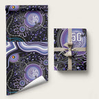 Australia NAIDOC Week Wrapping Paper Happy 50th Anniversary Purple Version - Aussie Hoodie
