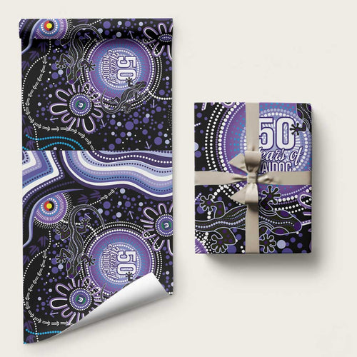 Australia NAIDOC Week Wrapping Paper Happy 50th Anniversary Purple Version - Aussie Hoodie