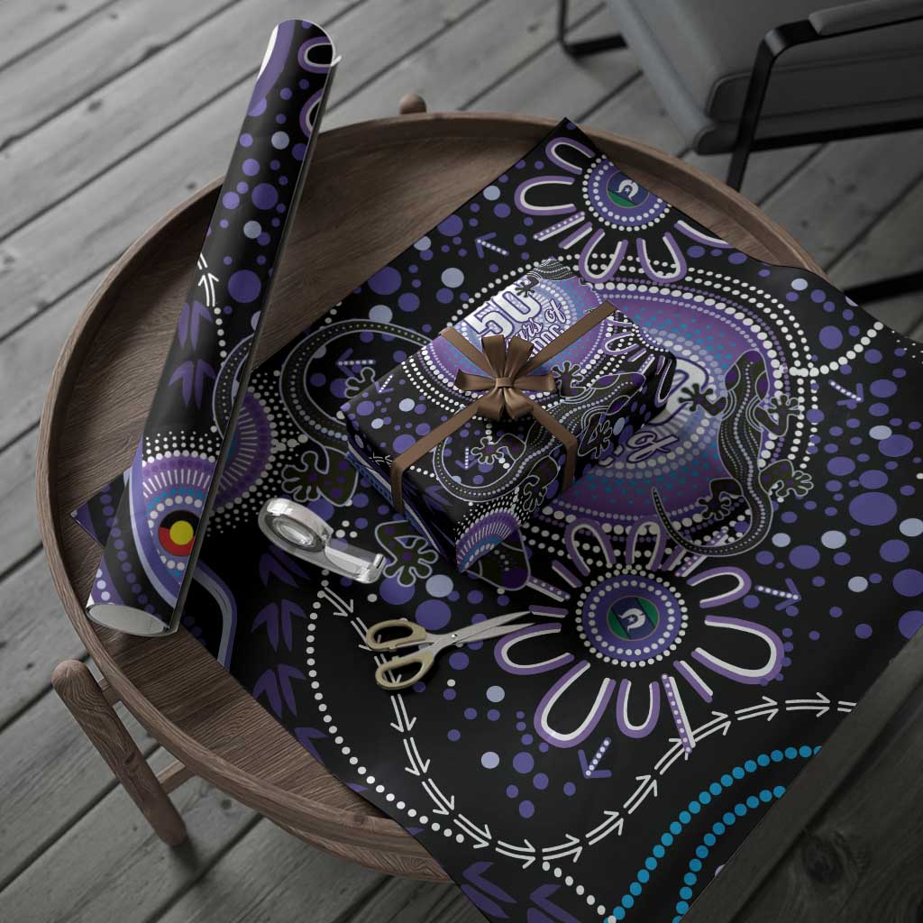 Australia NAIDOC Week Wrapping Paper Happy 50th Anniversary Purple Version - Aussie Hoodie