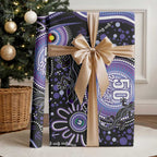 Australia NAIDOC Week Wrapping Paper Happy 50th Anniversary Purple Version - Aussie Hoodie
