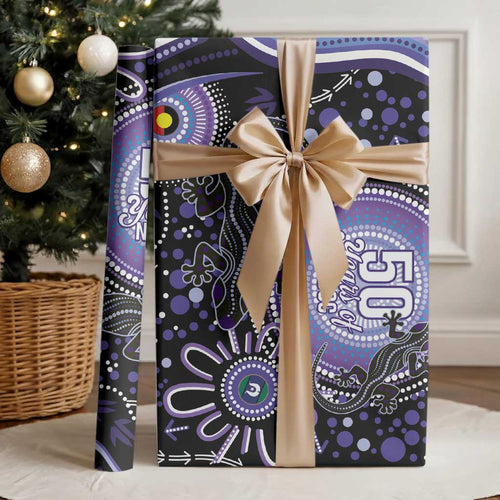 Australia NAIDOC Week Wrapping Paper Happy 50th Anniversary Purple Version - Aussie Hoodie