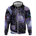 Australia NAIDOC Week Zip Hoodie Happy 50th Anniversary Purple Version