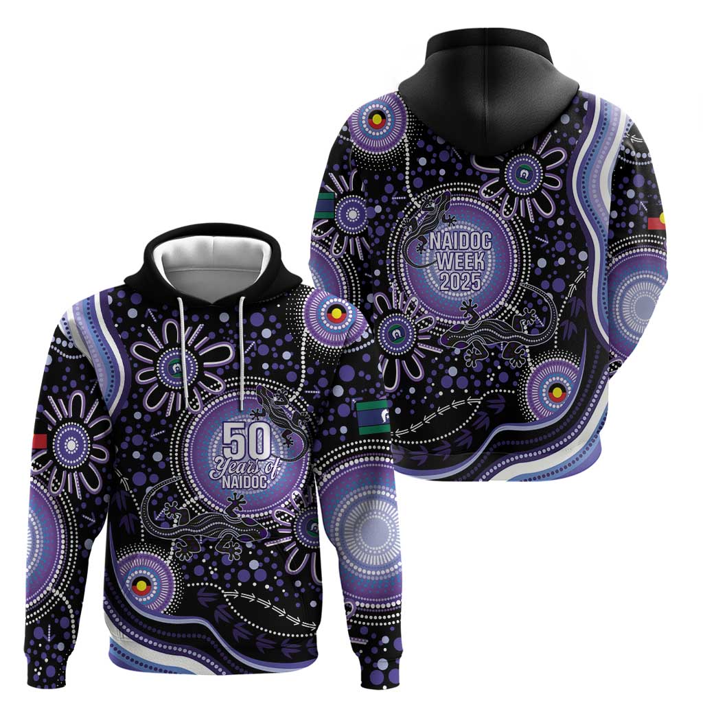 Australia NAIDOC Week Zip Hoodie Happy 50th Anniversary Purple Version