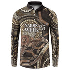 Australia NAIDOC Week 2025 Button Sweatshirt Boomerang Kangaroo Indigenous Art