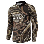 Australia NAIDOC Week 2025 Button Sweatshirt Boomerang Kangaroo Indigenous Art