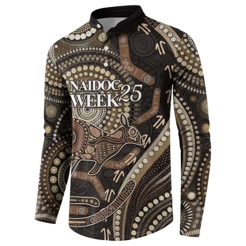 Australia NAIDOC Week 2025 Button Sweatshirt Boomerang Kangaroo Indigenous Art