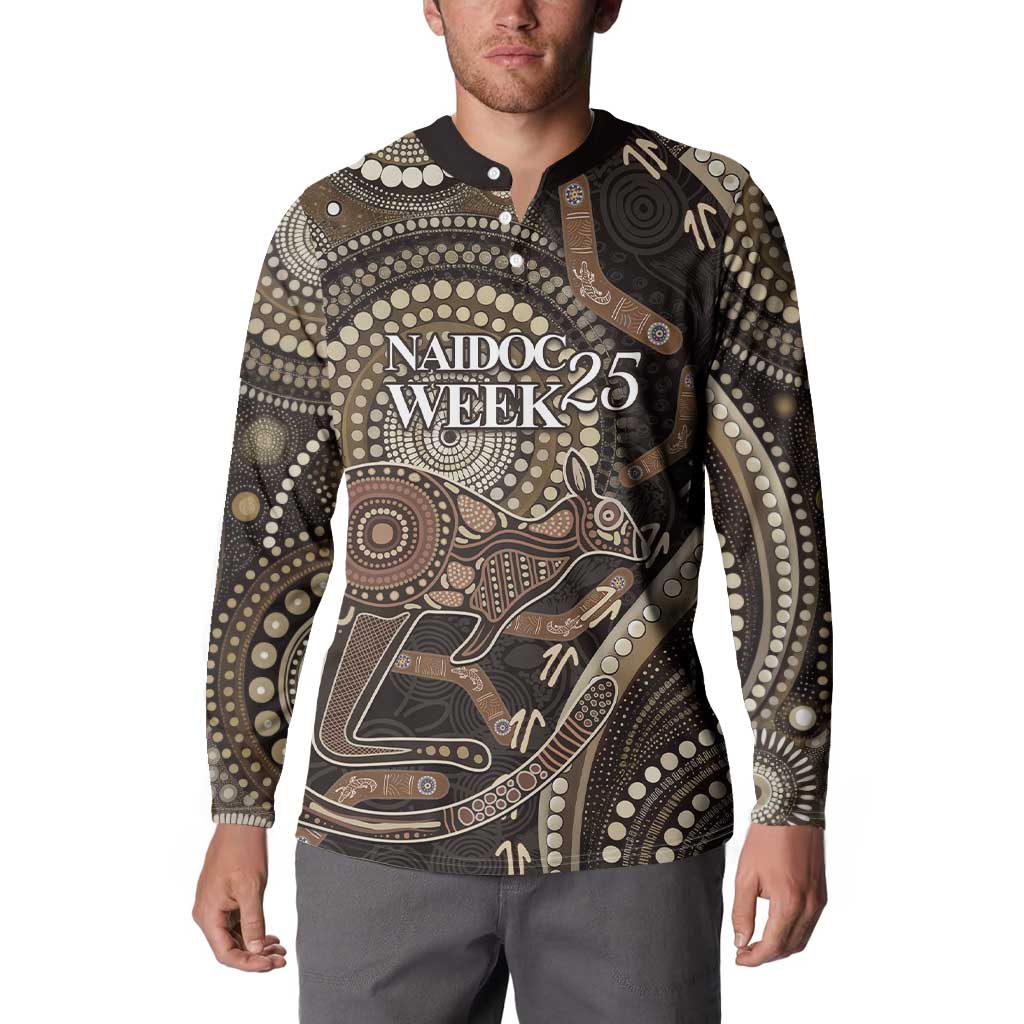 Australia NAIDOC Week 2025 Button Sweatshirt Boomerang Kangaroo Indigenous Art