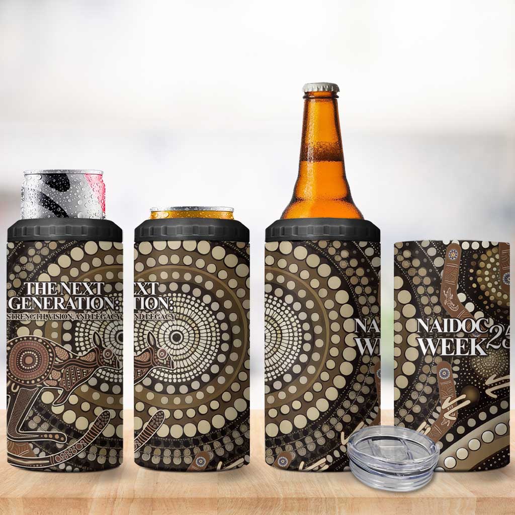 Australia NAIDOC Week 2025 4 in 1 Can Cooler Tumbler Boomerang Kangaroo Indigenous Art