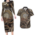 Australia NAIDOC Week 2025 Couples Matching Long Sleeve Bodycon Dress and Hawaiian Shirt Boomerang Kangaroo Indigenous Art