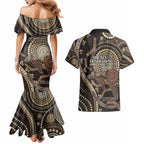 Australia NAIDOC Week 2025 Couples Matching Mermaid Dress and Hawaiian Shirt Boomerang Kangaroo Indigenous Art