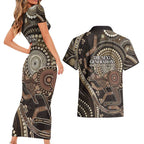 Australia NAIDOC Week 2025 Couples Matching Short Sleeve Bodycon Dress and Hawaiian Shirt Boomerang Kangaroo Indigenous Art