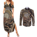 Australia NAIDOC Week 2025 Couples Matching Summer Maxi Dress and Long Sleeve Button Shirt Boomerang Kangaroo Indigenous Art