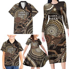 Australia NAIDOC Week 2025 Family Matching Long Sleeve Bodycon Dress and Hawaiian Shirt Boomerang Kangaroo Indigenous Art