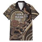 Australia NAIDOC Week 2025 Family Matching Off The Shoulder Long Sleeve Dress and Hawaiian Shirt Boomerang Kangaroo Indigenous Art