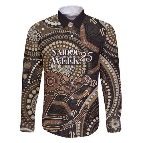 Australia NAIDOC Week 2025 Family Matching Off Shoulder Maxi Dress and Hawaiian Shirt Boomerang Kangaroo Indigenous Art