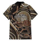 Australia NAIDOC Week 2025 Family Matching Off Shoulder Short Dress and Hawaiian Shirt Boomerang Kangaroo Indigenous Art
