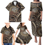 Australia NAIDOC Week 2025 Family Matching Puletasi and Hawaiian Shirt Boomerang Kangaroo Indigenous Art