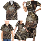 Australia NAIDOC Week 2025 Family Matching Short Sleeve Bodycon Dress and Hawaiian Shirt Boomerang Kangaroo Indigenous Art
