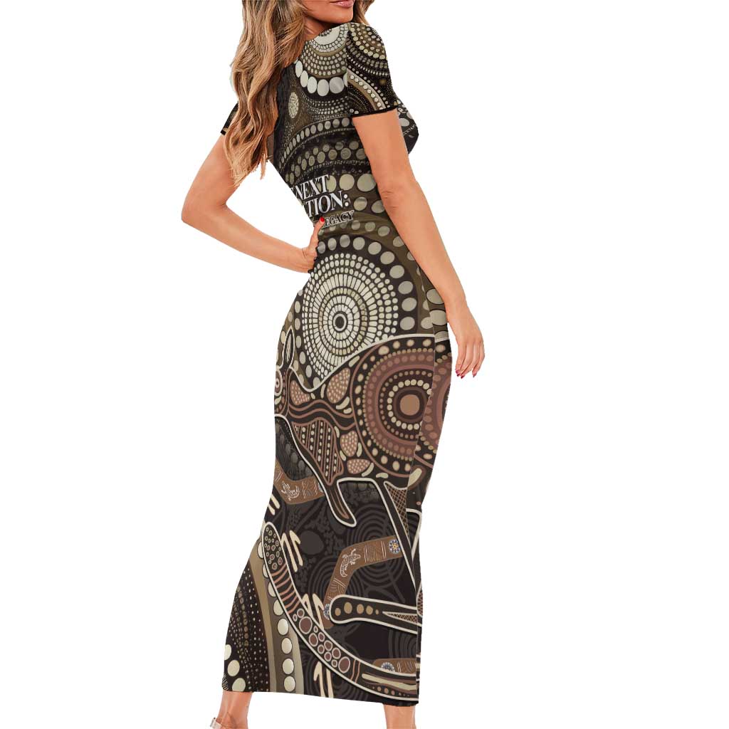 Australia NAIDOC Week 2025 Family Matching Short Sleeve Bodycon Dress and Hawaiian Shirt Boomerang Kangaroo Indigenous Art
