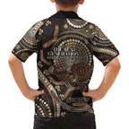 Australia NAIDOC Week 2025 Family Matching Summer Maxi Dress and Hawaiian Shirt Boomerang Kangaroo Indigenous Art