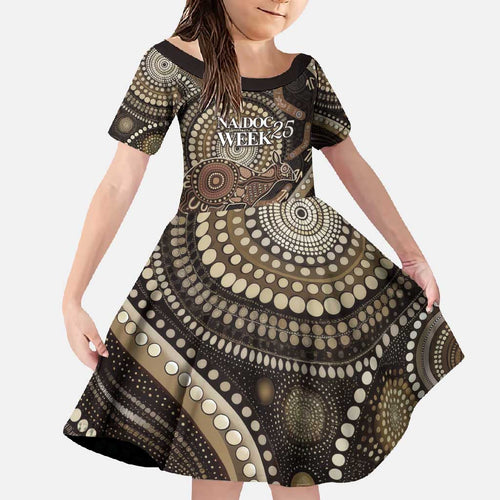 Australia NAIDOC Week 2025 Family Matching Summer Maxi Dress and Hawaiian Shirt Boomerang Kangaroo Indigenous Art
