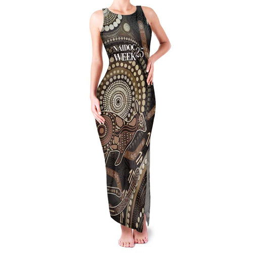 Australia NAIDOC Week 2025 Family Matching Tank Maxi Dress and Hawaiian Shirt Boomerang Kangaroo Indigenous Art