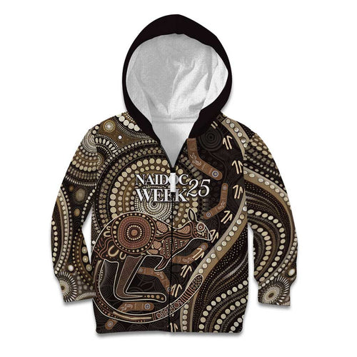 Australia NAIDOC Week 2025 Kid Hoodie Boomerang Kangaroo Indigenous Art