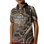 Australia NAIDOC Week 2025 Kid Polo Shirt Boomerang Kangaroo Indigenous Art