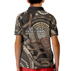 Australia NAIDOC Week 2025 Kid Polo Shirt Boomerang Kangaroo Indigenous Art