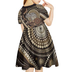 Australia NAIDOC Week 2025 Kid Short Sleeve Dress Boomerang Kangaroo Indigenous Art