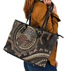 Australia NAIDOC Week 2025 Leather Tote Bag Boomerang Kangaroo Indigenous Art