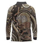 Australia NAIDOC Week 2025 Long Sleeve Polo Shirt Boomerang Kangaroo Indigenous Art