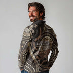 Australia NAIDOC Week 2025 Long Sleeve Polo Shirt Boomerang Kangaroo Indigenous Art