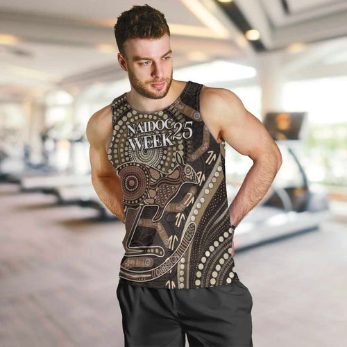 Australia NAIDOC Week 2025 Men Tank Top Boomerang Kangaroo Indigenous Art
