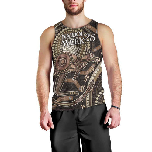 Australia NAIDOC Week 2025 Men Tank Top Boomerang Kangaroo Indigenous Art