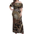 Australia NAIDOC Week 2025 Off Shoulder Maxi Dress Boomerang Kangaroo Indigenous Art