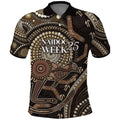 Australia NAIDOC Week 2025 Polo Shirt Boomerang Kangaroo Indigenous Art