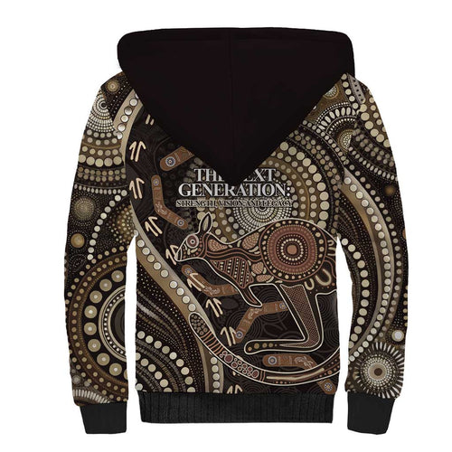 Australia NAIDOC Week 2025 Sherpa Hoodie Boomerang Kangaroo Indigenous Art