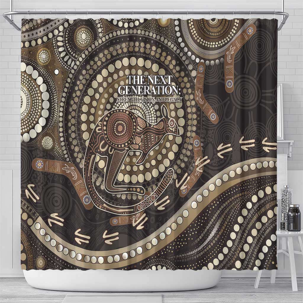 Australia NAIDOC Week 2025 Shower Curtain Boomerang Kangaroo Indigenous Art