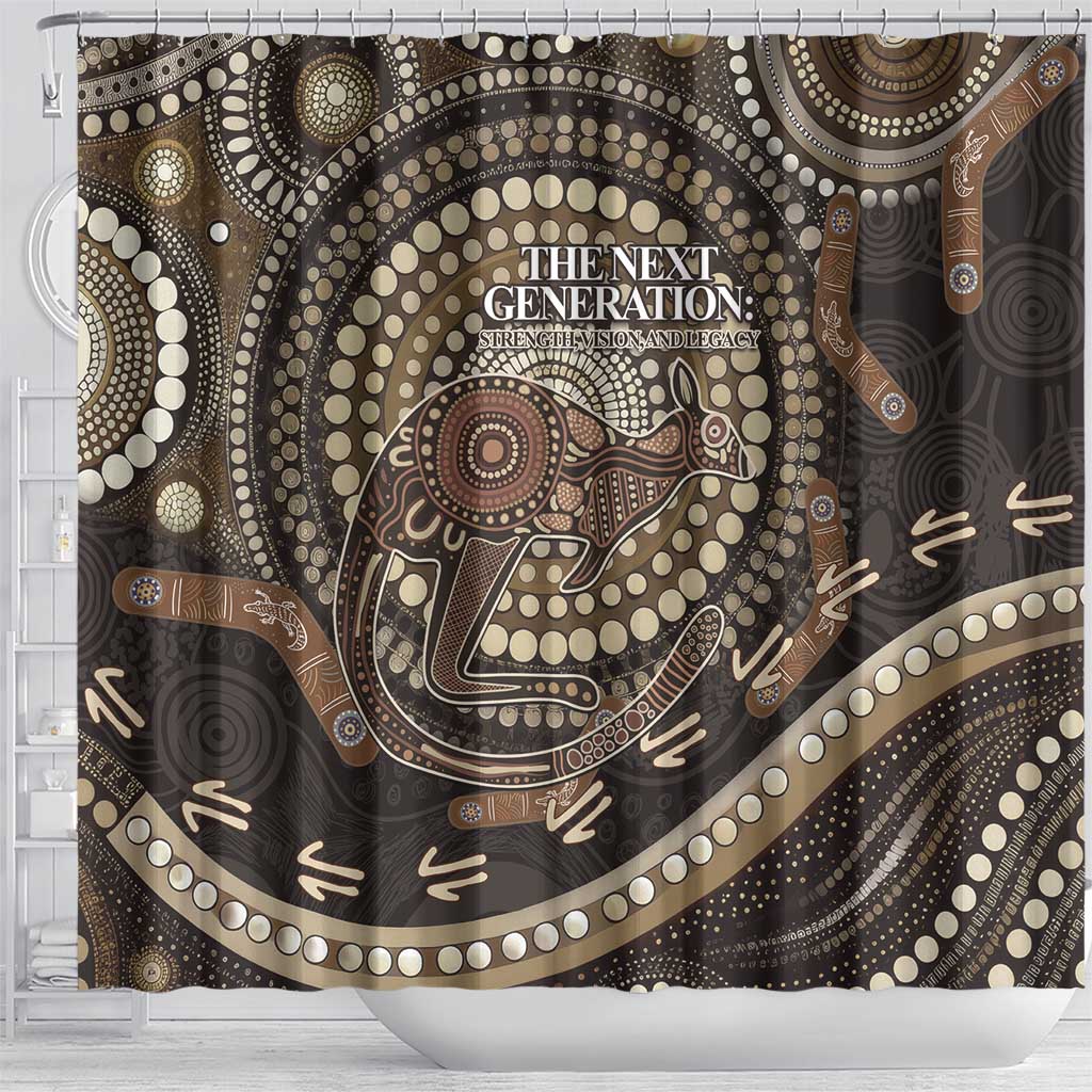 Australia NAIDOC Week 2025 Shower Curtain Boomerang Kangaroo Indigenous Art