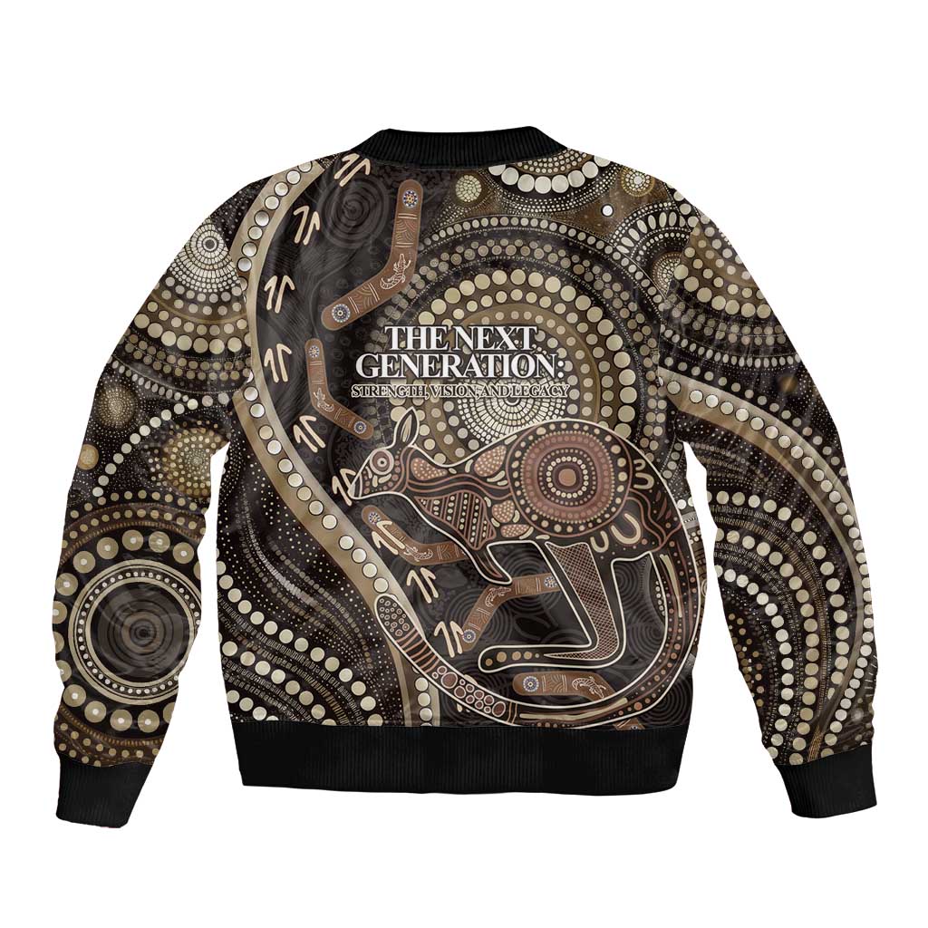 Australia NAIDOC Week 2025 Sleeve Zip Bomber Jacket Boomerang Kangaroo Indigenous Art