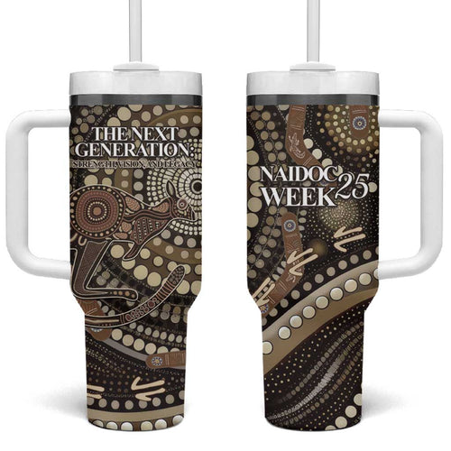 Australia NAIDOC Week 2025 Tumbler With Handle Boomerang Kangaroo Indigenous Art