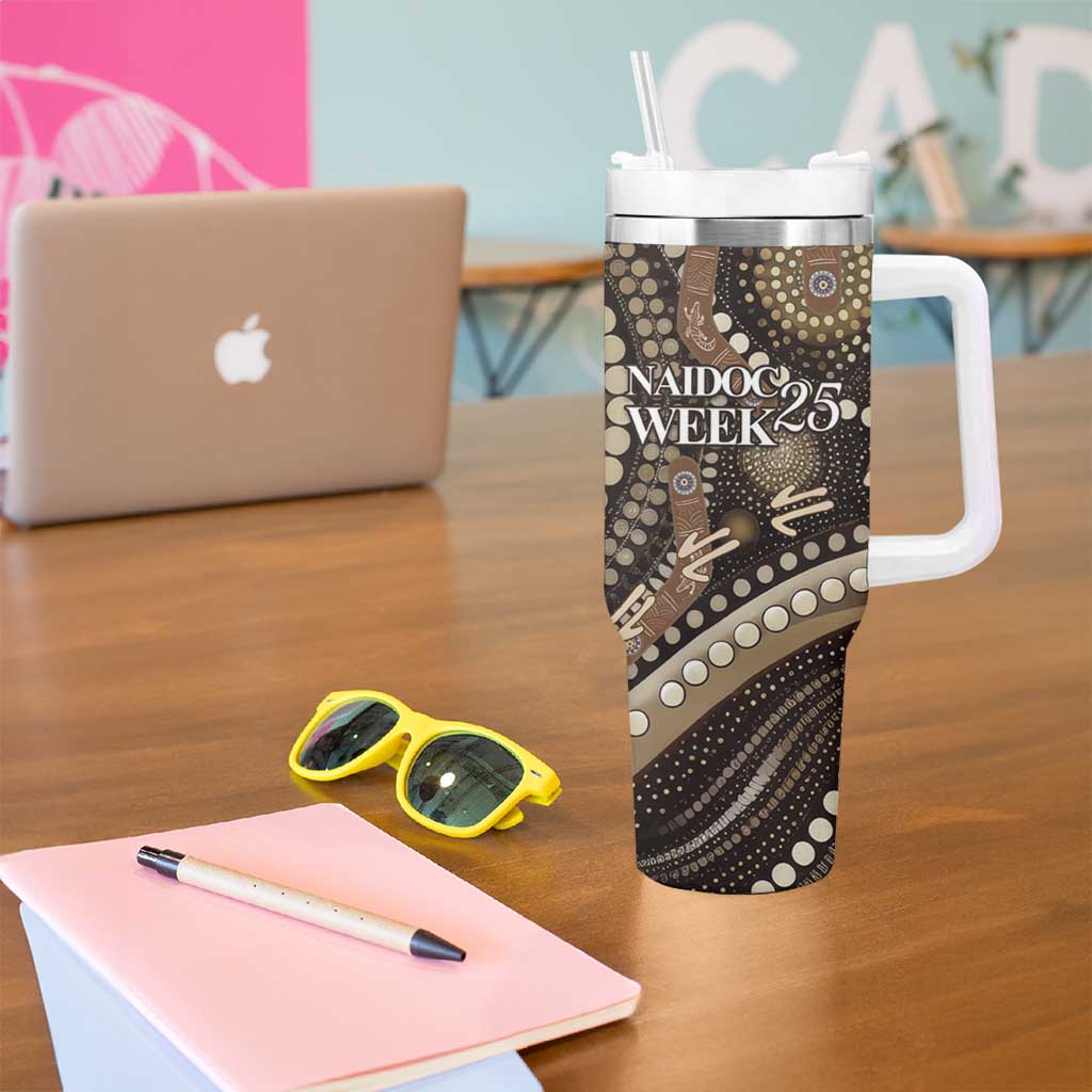 Australia NAIDOC Week 2025 Tumbler With Handle Boomerang Kangaroo Indigenous Art