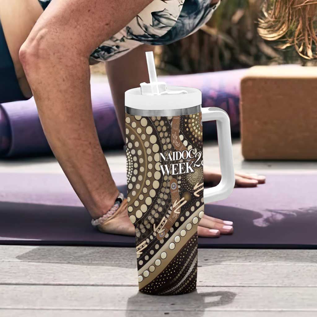 Australia NAIDOC Week 2025 Tumbler With Handle Boomerang Kangaroo Indigenous Art